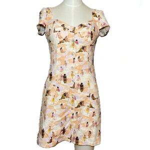 Pink Flutter Sleeve Sweetheart Mini Dress